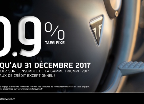Offre Financement sur TOUTE LA GAMME TRIUMPH 2017